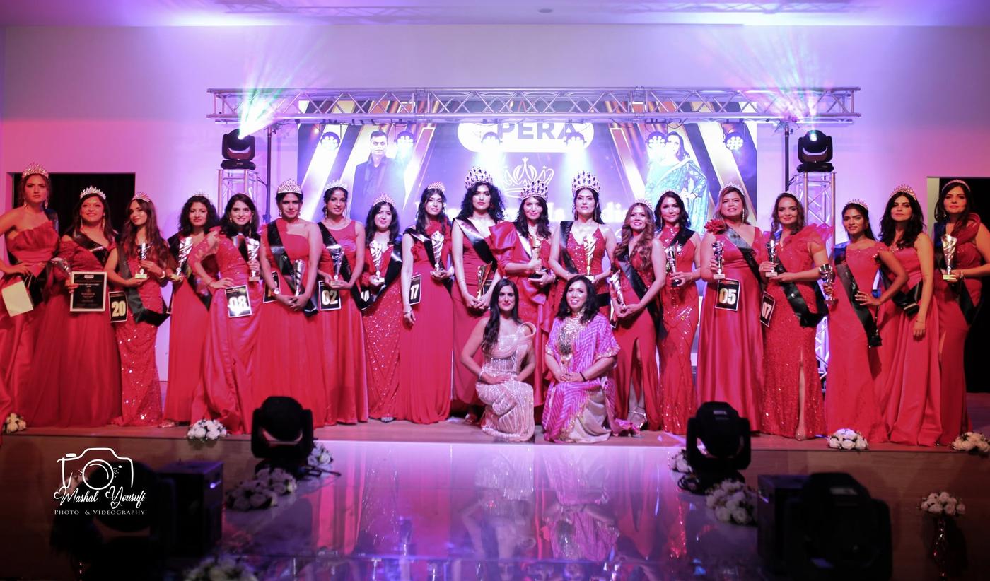 Contestants with their trophies and sashes after the crowning